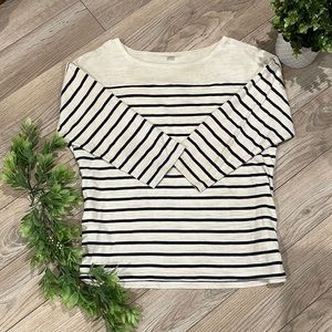 Old Navy | White Sweater with Navy Stripes
